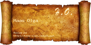 Haas Olga névjegykártya